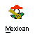 Pixelated character with red sombrero, white face, green shirt, and yellow guitar on gray background; text reads 'Mexican want to live in America!' below.
