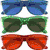 pixelated sunglasses icons in various colors including blue, green, orange, pink, yellow, and black with dark lenses