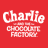 Red background with "Charlie CHOCOLATE FACTORY" text and "29 JULY" in orange, three circular icons showing a swirl, a face, and a boy.