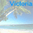 A beach scene with palm trees and blue sky, featuring the name 'Victoria' in varying text styles