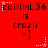 Red background with repeated text 'caitlinL36 is crazii =]' and white star patterns, showing animation where stars shift position across frames.