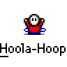 Animated contact sheet of a pixelated character performing hula hoop motions with visible frame-to-frame changes in the blue hoop's position and shape.