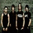 Four figures in dark clothing stand side-by-side against a muted green background, with text and symbols on the right
