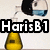 Animated icon shows a beaker pouring blue liquid into a flask with yellow liquid, text changes from 'HarisB1 Loves' to 'Science'.