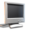 computer monitor icons with yellow 'HELLO' text on black screens, some monitors show partial or mirrored text, and one monitor has a horizontal line
