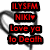 Pixelated digital image with red and blue text blocks, heart symbols, and a purple heart outline on a white background.
