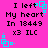 Pixelated text on bright pink background with cyan square animations; four identical arranged in a showing "I left My heart In ILC" with cyan square animations at top-right and bottom-left corners