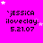 A bright pink background displays repeated text 'jessica iloveclay. 5.21.07' with white and pink stars scattered around.