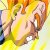 Pixelated image of a character with light skin, brown hair, and orange accents against a yellow background.
