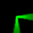 Green neon line forms a U-shape with horizontal top and vertical sides, extending into horizontal lines on both ends against a black background.