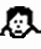 Pixelated cartoon head with changing hair colors and subtle facial expression shifts
