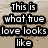Text reads 'This is what true love looks like' over a heart drawn in sand on a beach background.