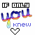 Animated contact sheet of 8 AIM buddy icons featuring "IF ONLY YOU KNEW" text with gradient-colored hearts, each frame showing a different heart color variation on a white background.