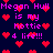 Pixelated text and red heart symbols on a dark blue background with repeated phrases.