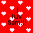 Red background with white pixelated hearts and black text reading 'I luv Sam!!!' in multiple positions, animated heart patterns shifting across frames.