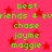 Static image with bright pink background, red stars, and green text listing names and phrases.