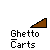 Pixelated icon shows blue cart with white ball on top, brown ramp below, and 'Ghetto Carts' text beneath; number 4 appears on the cart in some frames.