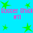 A static digital image with a bright cyan background, green star shapes, and pink text reading "Soccer Chick #11" repeated twice horizontally.