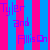 Pixelated text 'Tyler and Allis On' in purple on alternating pink and blue vertical stripes.