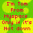 Green background with yellow circular shapes and red text reading "I'm Tom From Myspace Only if it's Not down" in a pixelated style.