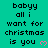 Pixelated text on a teal background with pink heart symbols, repeating 'baby all i want for christmas is you' in a
