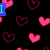 Animated pattern of pink and magenta hearts on black background with blue text overlays reading 'Love' and 'Michael'