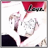 Two side-by-side images of hands forming a heart shape with the word 'love' in cursive text above, one in color and one in black-and-white.