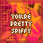 A 5x5 contact sheet of animated frames showing a pixelated text-based icon with the phrase "YOU'RE PRETTY SNIFFY" over an orange and red flame-like background, where each frame displays subtle variations in text color and brightness.