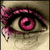 A close-up of a stylized eye with pink eyeshadow and a bow, showing subtle animation changes