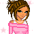 Pixel art contact sheet showing a female character in pink attire with multiple text variations of "Ashley" and star decorations on white background.