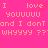 Pixelated text on bright pink background with repeated phrases and a heart symbol replacing the 'o' in 'love'.