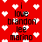 Red background with white pixelated hearts and black text reading "i love brandon lee marino" in a repeating pattern.
