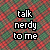 four and four showing 'talk nerdy to me' text with changing colors on a red-green diamond-patterned background
