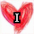 Six distinct heart-shaped backgrounds with text overlays: 'I', 'Love', and 'Ollie' in bold black letters on red, pink, blue, dark purple, light pink, and white designs.