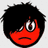 A pixelated red face with black spiky hair and a single visible eye, next to text reading 'Get A Life Emo ones Are Cheep On Ebay' on a solid red background.