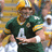 Pixelated image of a football player in green and yellow uniform with number 4, next to text reading 'Brett Farve' and 'what a BALLER' on green background.
