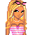 Pixel art contact sheet showing multiple frames of a blonde female character in pink and blue attire with text elements "Blonde" and "and Proud".