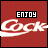 Animated contact sheet of a red-themed buddy icon with "ENJOY" text and stylized "Cock-Cock" logo across multiple frames showing animation progression.