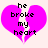 Two identical pixelated pink hearts with black text 'he broke my heart' overlaid, each split vertically by a white crack.
