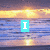 Sunset scene with four text blocks: 'I' in cyan, 'Love' in yellow, 'The' in orange, and 'Sunset' in blue over water reflections.