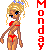 Pixel art contact sheet of a blonde cartoon character in various bikini styles across seven frames, with days of the week labeled vertically beside each frame.