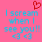 Pixelated pink background with blue text reading 'I scream when I see you!!' and two '<3' symbols, plus a red heart symbol above the text.