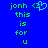 Blue background with green text reading 'jonn' followed by a cyan heart symbol and 'this is for u' below.