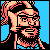Pixelated static buddy icon of a bearded man with glasses against blue background, rendered in retro 8-bit style with limited color palette.