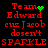 Red pixelated text on black background with green sparkles changing position across frames.