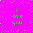 Bright pink background with scattered white dots and four identical green text blocks reading "i love you" arranged in a