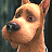 A 48x48 pixel buddy icon featuring a cartoon dog on the left and text about Scooby Doo 2 on the right, with visible pixelation and dithering effects.