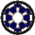 Circular and oval-shaped icons with a central star-like pattern, featuring blue, black, white, and brown colors in various configurations.