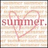 A static icon with a light beige brick wall background, featuring a pink heart outline and the word 'summer.' in pink lowercase letters.