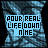 identical blue-toned pixelated icons with text overlays, each showing a stylized figure against a textured background